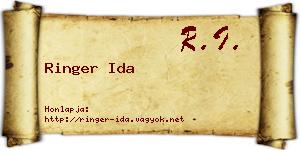 Ringer Ida névjegykártya